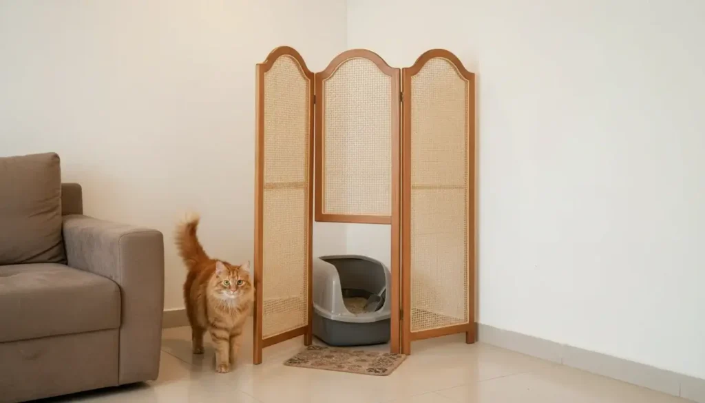 Room Divider to Hide Litter Box