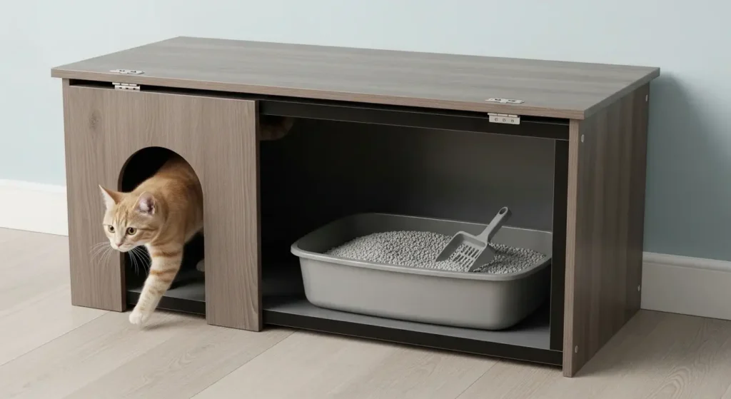 Storage Bench into a Hidden Litter Box