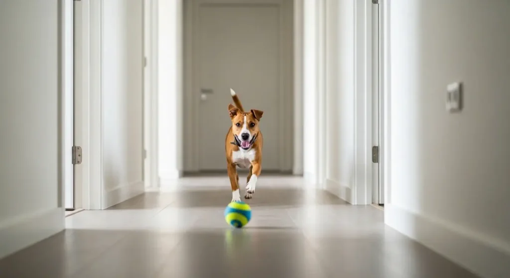 Hallway Fetch with Dog