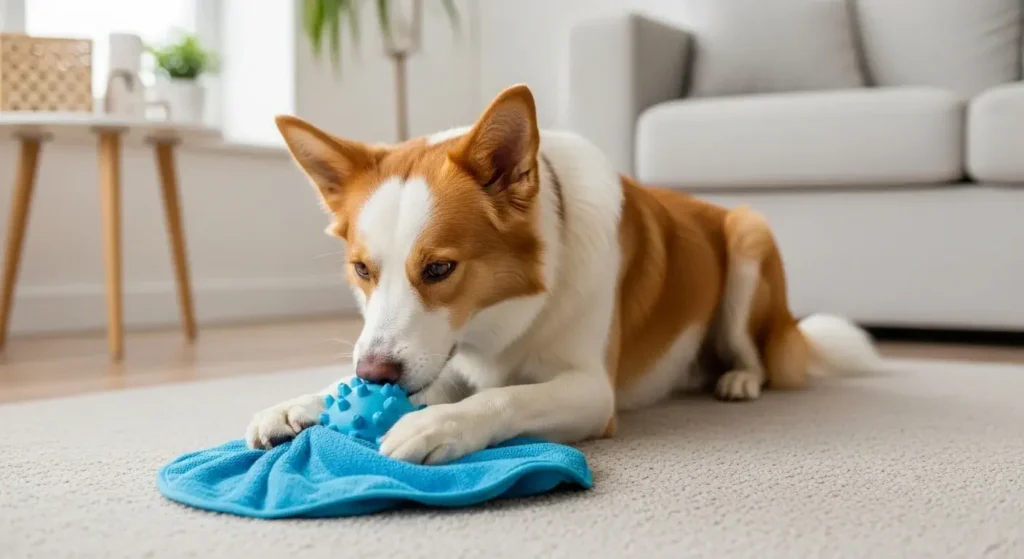 The Towel Puzzle with Dog